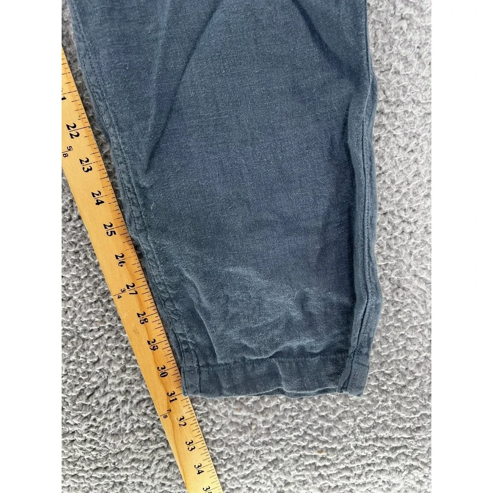 Faherty Brand Mens Linen Blend Jogger Pants Charcoal Gray Drawstring Size Large